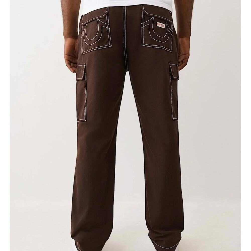 True Religion Men’s Baggy Cargo Pants 36x32 Brown Like New